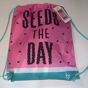 Justice beach towel and drawstring bag